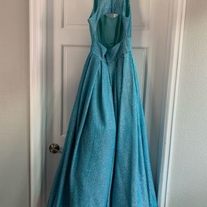 David’s Bridal Size Three Prom Dress, sparkly blue